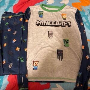 Minecraft Kids Pajama Set - Gray and Blue